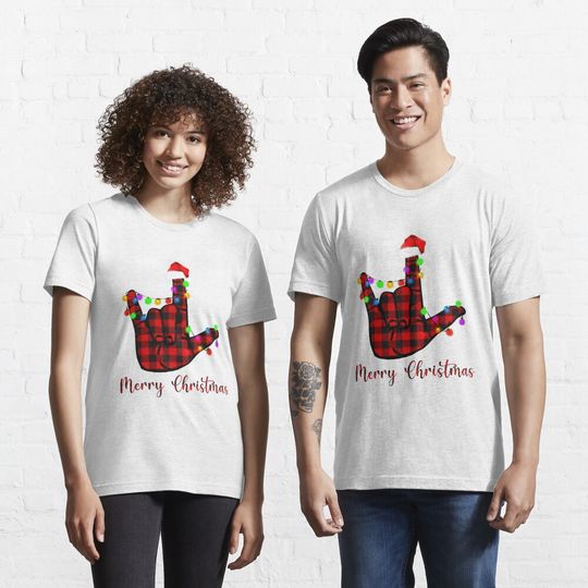 Discover Merry Christmas Sign Language ASL Santa Hat T-Shirt