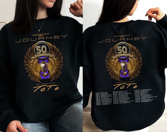 Discover Journey Freedom Tour 2024 Shirt, Journey With Toto 2024 Concert Shirt