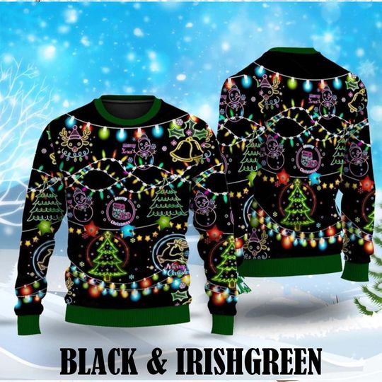 Discover Christmas Bright Neon Lighting Ugly Christmas Sweater