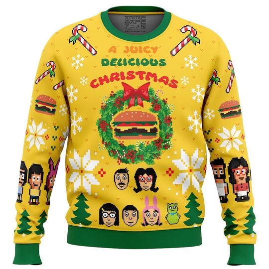 Discover Bob's Burger Ugly Christmas Sweater| Burger Family Sweater For Family