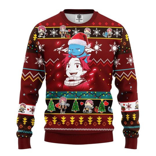 Discover Natsu Fairy Tail Anime Ugly Sweater, Fairy Tail Natsu Dragneel Ugly Sweater