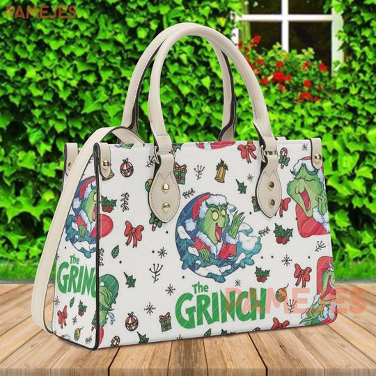 Discover The funny character Christmas Pattern Women Handbag, Christmas Leather Bag
