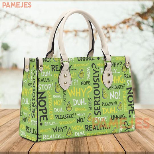 Discover Ho Ho Ho Texts Handbag - Festive Leather Bag