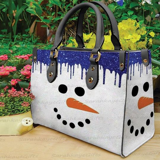Discover Snowman Christmas Leather Handbag
