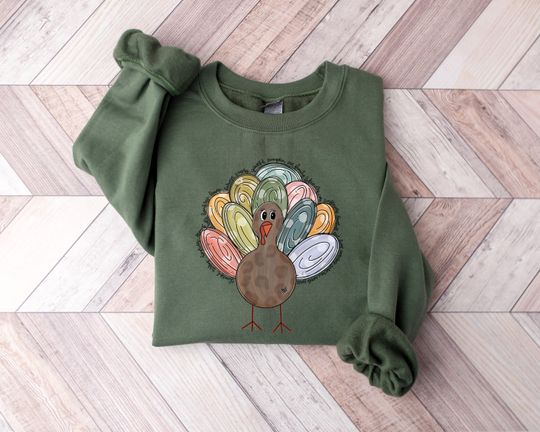 Discover Cute Turkey Fall Thanksgiving Sweatshirt, Thanksgiving Family