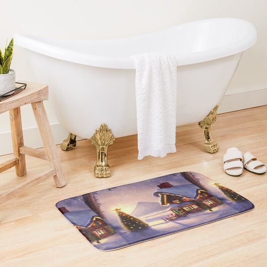 Discover Lovely Christmas Decorated Home Art! New Bath Mat