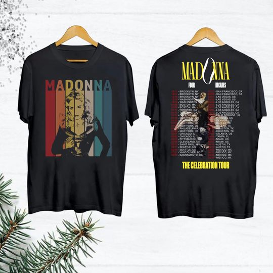 Discover Madonna 90s Vintage Shirt, 2024 Tour Madonna The Celebration T-Shirt