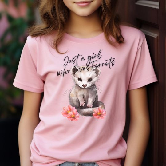 Discover Ferret Shirt, Just a Girl Who Loves ferrets,  Animal Graphic shirt for ferret Mom