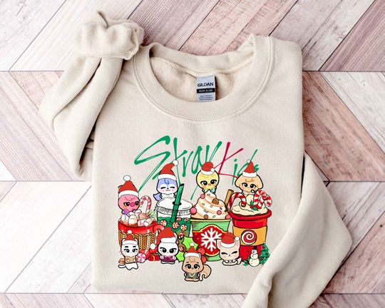 Discover Christmas SKZOO Coffee Sweatshirt, Stray Kids Christmas Sweatshirts
