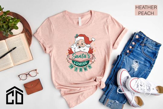 Discover Santa Is Coming To Town T-Shirt, Christmas Santa Shirt