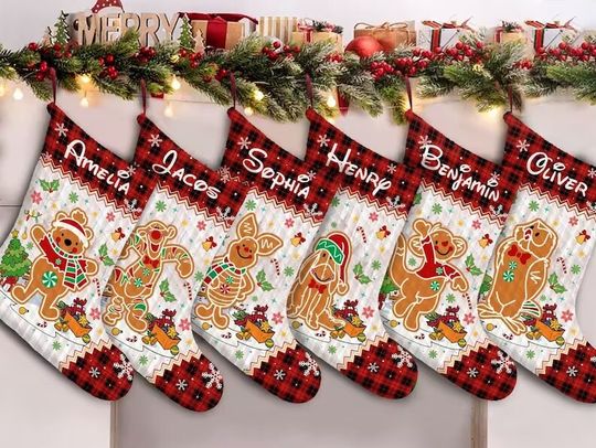 Discover Personalized Pooh Friends Christmas stockings, Family Christmas Stocking