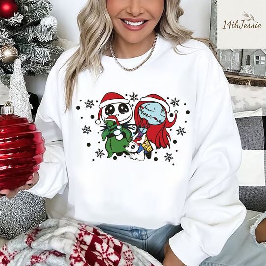 Discover Santa Sally Jack Christmas  Nightmare Before Christmas Sweatshirt