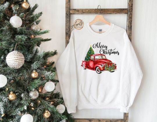 Discover Merry Christmas Truck Sweatshirt