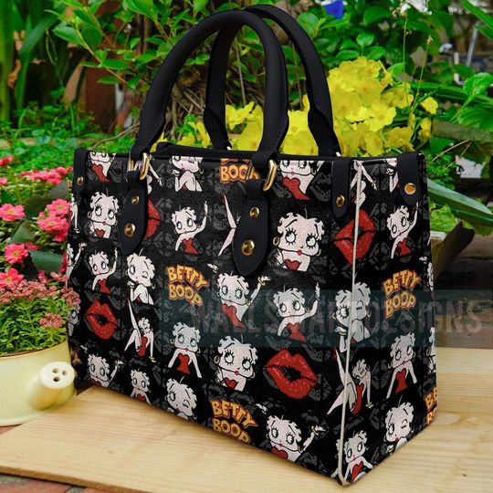 Discover Betty Boop Pattern Leather Handbag, Cartoon Handbag