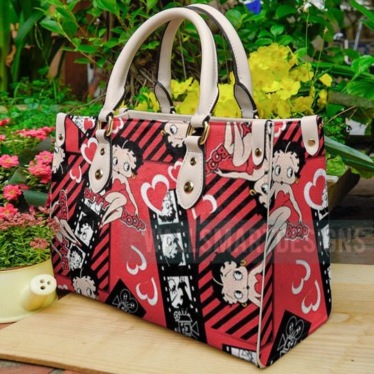 Discover Betty Boop Pattern Leather Handbag, Cartoon Handbag