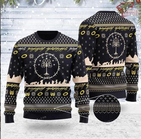 Discover Lord Of The Rings Elvish Circle Ugly Christmas Sweater