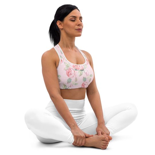 Discover Pink Roses Matching Sports Bra
