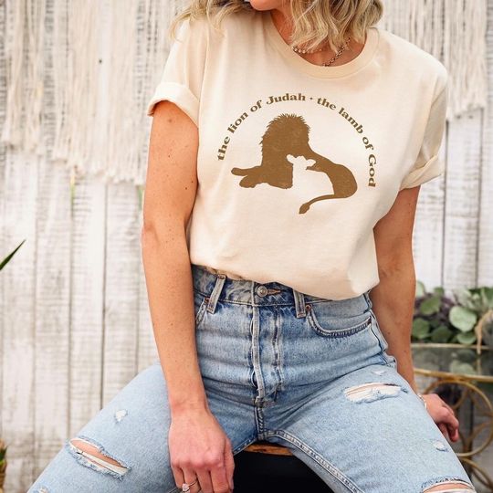 Discover Lion and Lamb Tee Shirt - Lion of Judah, Lamb of God