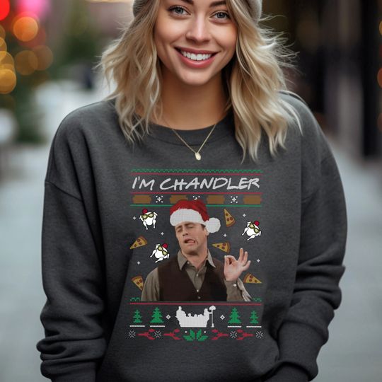 Discover Funny Chandler Friends Christmas Sweatshirt, Vintage Friends Movie Xmas Shirt