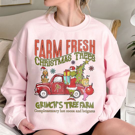Discover Vintage Christmas Trees Sweatshirt, funny character's Tree Farm Sweatshirts