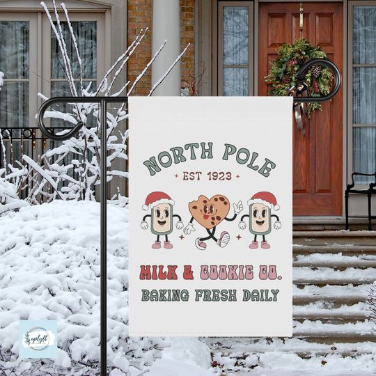 Discover North Pole Cookie Co Christmas Flag, Christmas Garden Flag