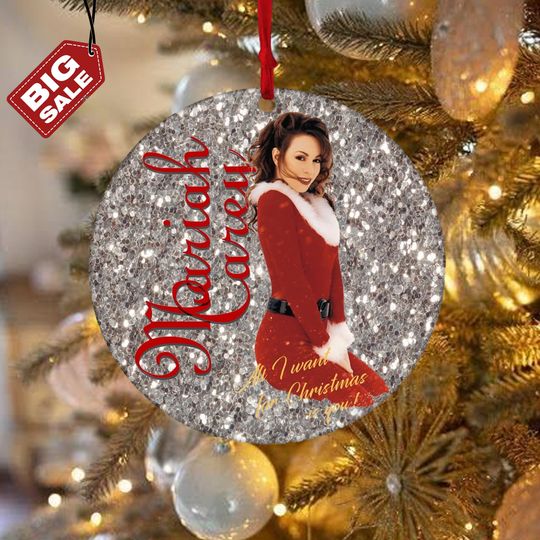 Discover Custom Name Mariah Carey 2023 Tour Ornament, Mariah Carey Merry Christmas