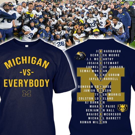 Discover Michigan vs everybody Great American Football Fans T-shirt