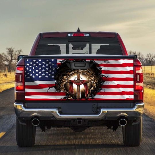 Discover Jesus Christian American Tailgate Wrap Truck Bed Decal