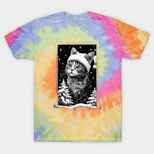 Discover Meowy Christmas Cat Lover Tie Dye T-Shirt