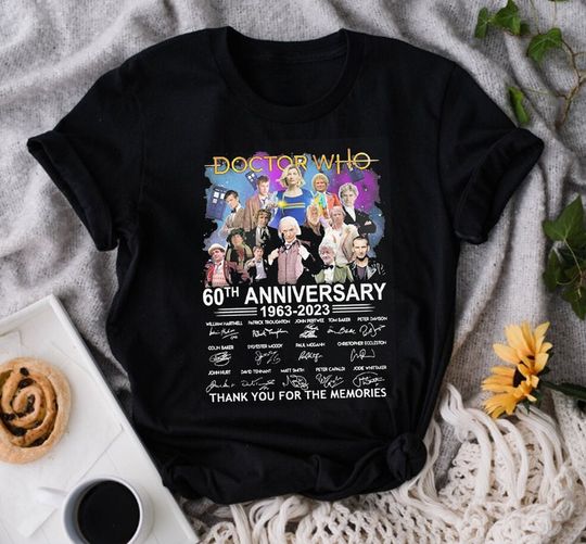 Discover Doctor Who 60th Anniversary 1963 - 2023 Signature Thank You T-Shirt
