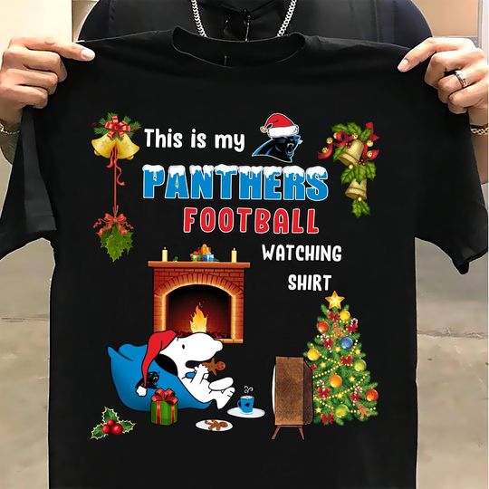 Discover Panthers Charlie Brown and Snoopy Football Christmas T-shirt