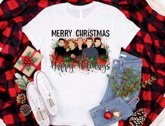 Discover NSYNC Christmas, Merry Christmas Happy Holidays Shirt, Christmas Shirt