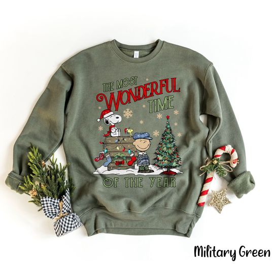 Discover Charlie Brown and Snoopy Christmas Sweatshirt