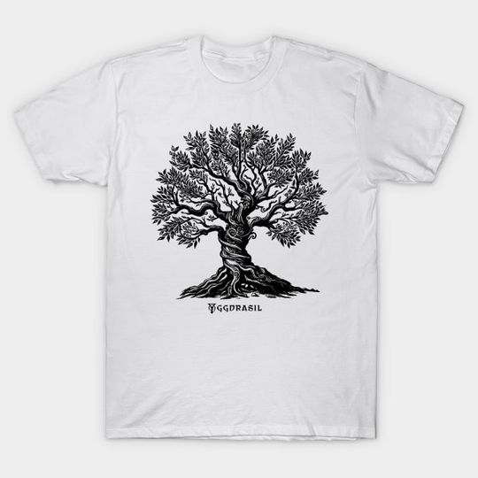 Discover Vintage Yggdrasil - Norse Mythology Art - Tree of Life Illustration - Yggdrasil - T-Shirt