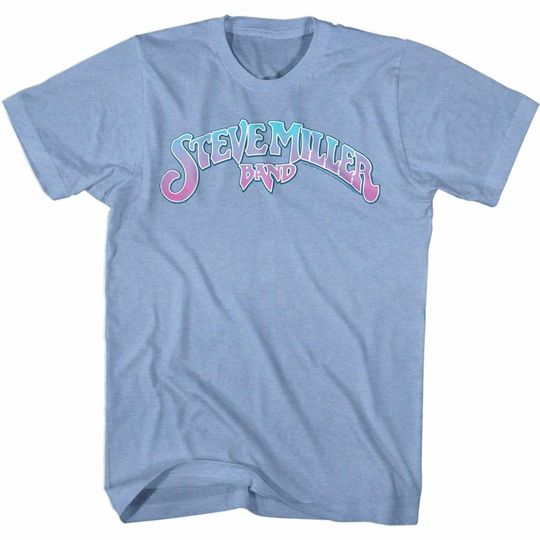 Discover Steve Miller Band SMB Logo Pastel Light Blue Heather Adult T-Shirt