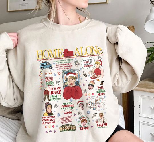 Discover All The Home Alone Sweatshirt, Wet Bandits Shirt, 90s Christmas Movie