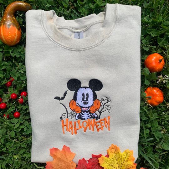Discover MlCKEY MOUSE HALLOWEEN Embroidered Magical Land Halloween Sweatshirt | Embroidered Sweatshirt