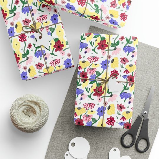 Discover Secret Song Flowers Wrapping Paper Birthday Gift Wrap  aesthetic Musician gift