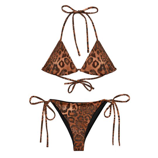 Discover Mocha Leopard Women's Sling Bikini Swimsuits
