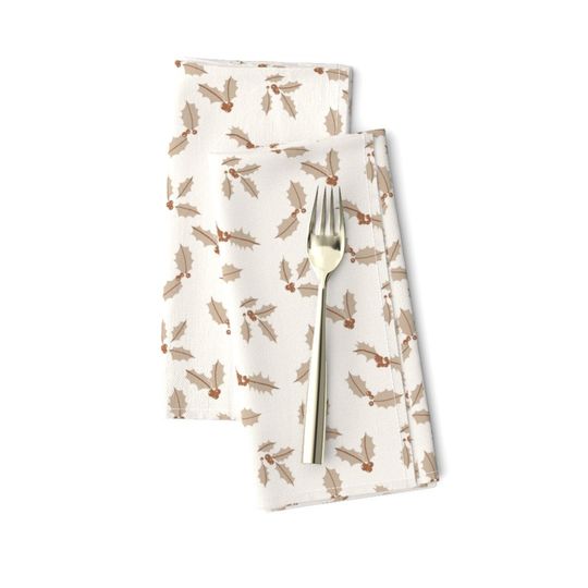 Discover Vintage Christmas Caramel Small Scale Napkins