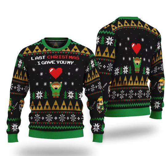 Discover Link To My Heart Legend of Zelda Ugly Christmas Sweater