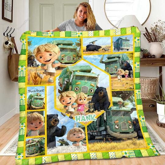 Discover Personalized Trash Truck Blanket, Custom Trash Truck Fleece Blanket, Custom Name Family