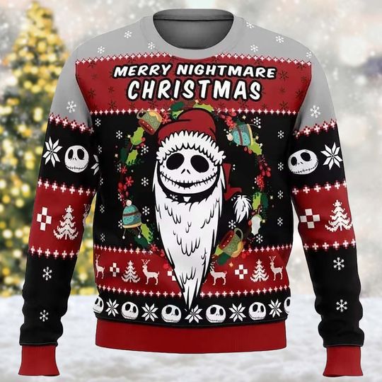 Discover Merry Christmas 3D All Over Printed T-shirt, Scary Character Ugly Christmas
