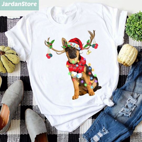 Discover German Shepherd Reindeer T-shirt, Christmas