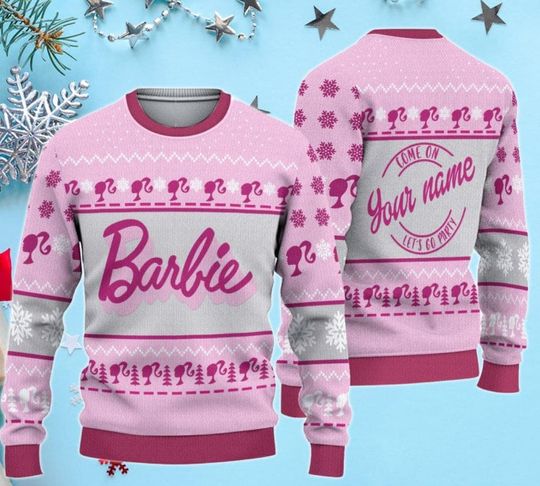 Discover Personalized Barbie Ugly Christmas Sweater