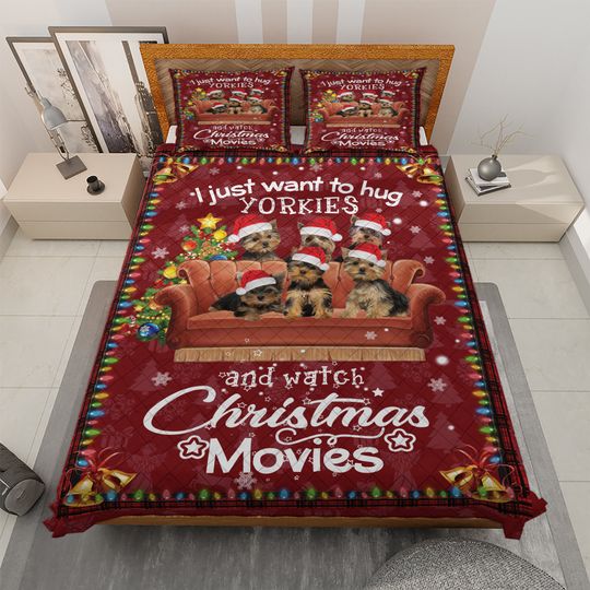 Discover Awesome Yorkshire Terrier Dog Christmas Bedding set