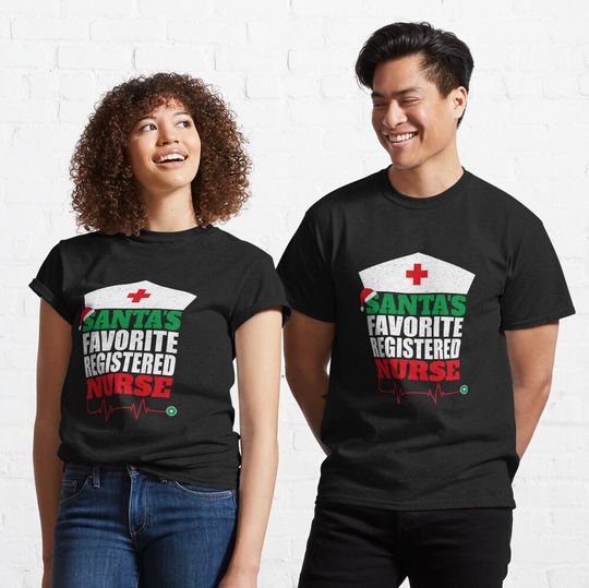 Discover Santa's Favorite Registered Nurse Nurse Christmas Classic T-Shirt
