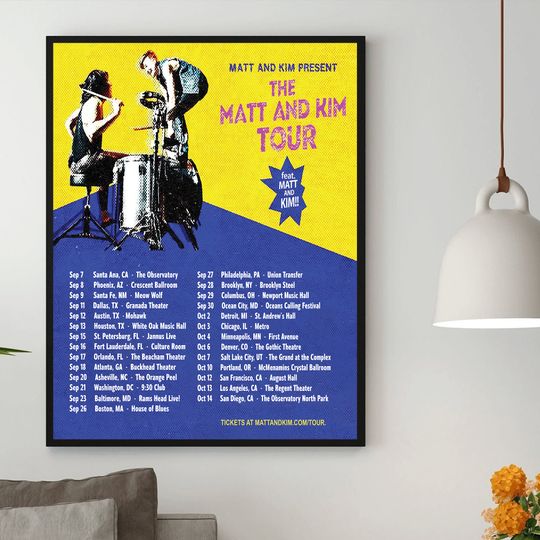 Discover Attachment Matt and Kim tour 2023 poster