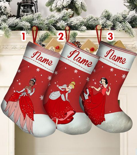Discover Personalized Magic World Princess Stocking, Christmas Princess Stockings