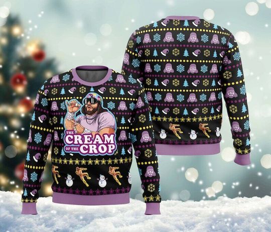 Discover The Cream of the Crop Ugly Christmas Sweater, Macho Man Randy Savage Sweatshirt